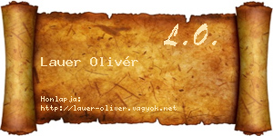 Lauer Olivér névjegykártya